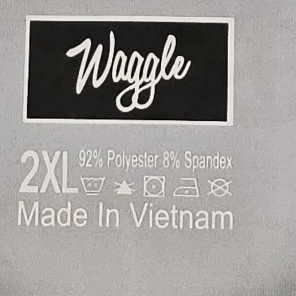 Waggle Golf Polo Shirt Mens 2XL Blue Palms‎ Performance Stretch NEW - Picture 4 of 11